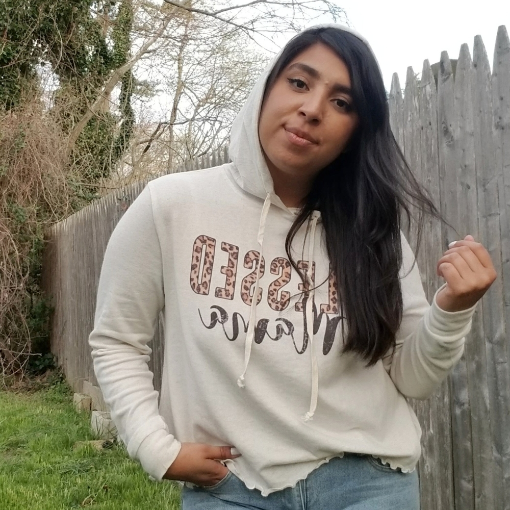 BLESSED MAMA LOGO GRAPHIC HOODIE TOP - Picture 12 of 15